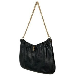 Vintage Andre chain‎ link pleated  leather handbag